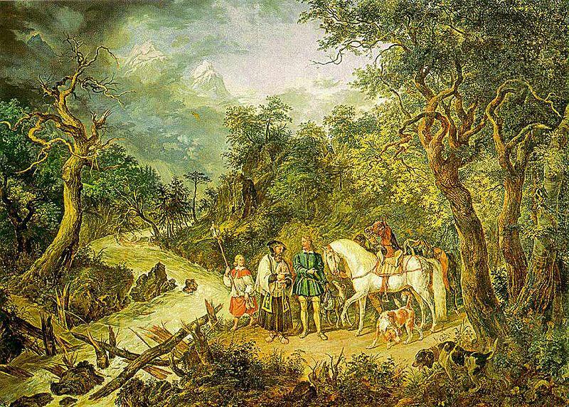 unknow artist Rudolf von Habsburg und der Priester Norge oil painting art